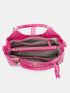 Neon Pink Crocodile Embossed Shoulder Tote Bag