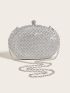 Mini Metallic Rhinestone Decor Chain Box Bag