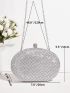 Mini Metallic Rhinestone Decor Chain Box Bag