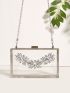 Mini Rhinestone Decor Chain Box Bag