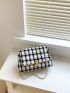 Plaid Pattern Flap Square Bag