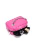 Mini Neon Pink Chain Decor Square Bag With Coin Purse