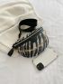 Zebra Striped Pattern Chain Decor Fanny Pack