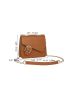 Buckle Decor Flap Chain Square Bag