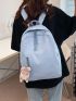 Letter Patch Decor Functional Backpack With Cartoon Bag Charm