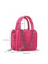 Mini Neon Pink Disc Decor Chain Square Bag