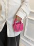 Mini Neon Pink Disc Decor Chain Square Bag