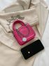 Mini Neon Pink Disc Decor Chain Square Bag