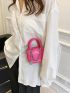 Mini Neon Pink Disc Decor Chain Square Bag