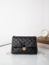 Geometric Quilted Chain Square Bag