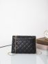 Geometric Quilted Chain Square Bag