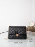 Geometric Quilted Chain Square Bag