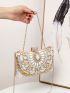 Mini Rhinestone Decor Chain Box Bag