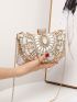 Mini Rhinestone Decor Chain Box Bag