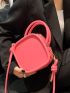 Mini Neon-Pink Double Handle Square Bag