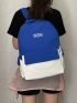 Colorblock Letter Embroidery Design Functional Backpack