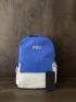 Colorblock Letter Embroidery Design Functional Backpack