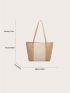 Colorblock Letter Detail Shoulder Tote Bag