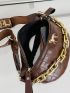 Mini Crocodile Embossed Horse Decor Waist Bag