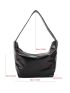 Artificial Patent Leather Minimalist Hobo Bag