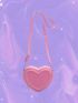 Mini Neon Pink Letter Graphic Heart Design Novelty Bag