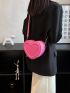 Mini Neon Pink Letter Graphic Heart Design Novelty Bag