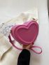 Mini Neon Pink Letter Graphic Heart Design Novelty Bag