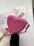 Mini Neon Pink Letter Graphic Heart Design Novelty Bag