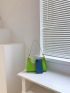 Neon Green Chain Decor Baguette Bag