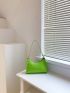 Neon Green Chain Decor Baguette Bag