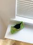 Neon Green Chain Decor Baguette Bag