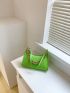 Neon Green Chain Decor Baguette Bag