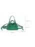Mini Artificial Patent Leather Crocodile Embossed Letter Graphic Drawstring Bucket Bag
