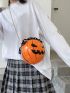 Mini Halloween Pumpkin Pattern Chain Circle Bag