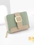 Two Tone Buckle Decor Small Wallet