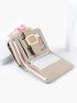 Two Tone Buckle Decor Small Wallet