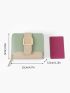 Two Tone Buckle Decor Small Wallet