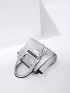 Crocodile Embossed Square Bag