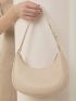 Women's Shoulder Bag, Simple All-match Underarm Bag, Solid Color Baguette Bag, Minimalist Hobo Bag