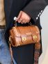 Mini Stitch Detail Twist Lock Flap Square Bag