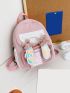 Colorblock Flower & Cartoon Design Classic Backpack