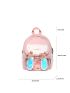 Colorblock Flower & Cartoon Design Classic Backpack