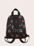 Cherry Graphic Pocket Front Backpack