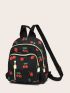 Cherry Graphic Pocket Front Backpack