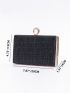 Mini Glitter Design Rhinestone Decor Ruched Bag