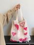 Heart Print Crochet Bag