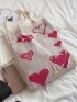 Heart Print Crochet Bag