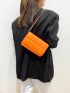 Mini Neon Orange Chain Flap Square Bag