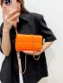 Mini Neon Orange Chain Flap Square Bag