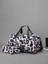 3pcs Leopard Print Duffel Bag Set